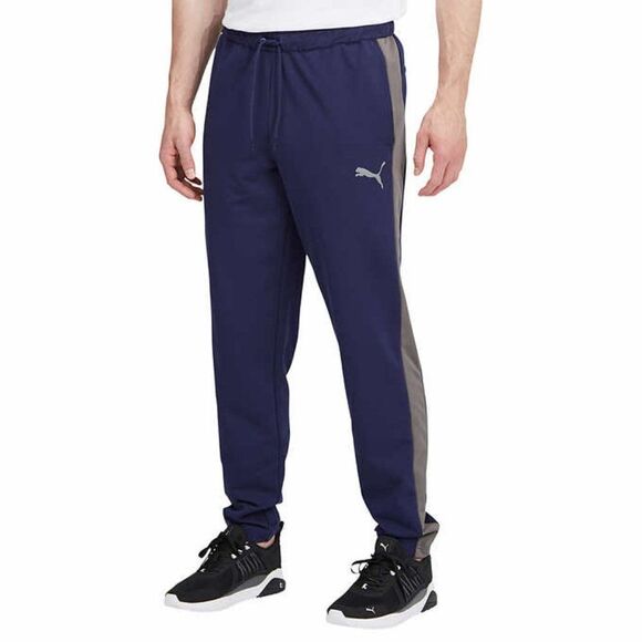 PUMA Training Pant Men's XXL Navy Gray Adjustable Waist Cotton Blend - Picture 1 of 5